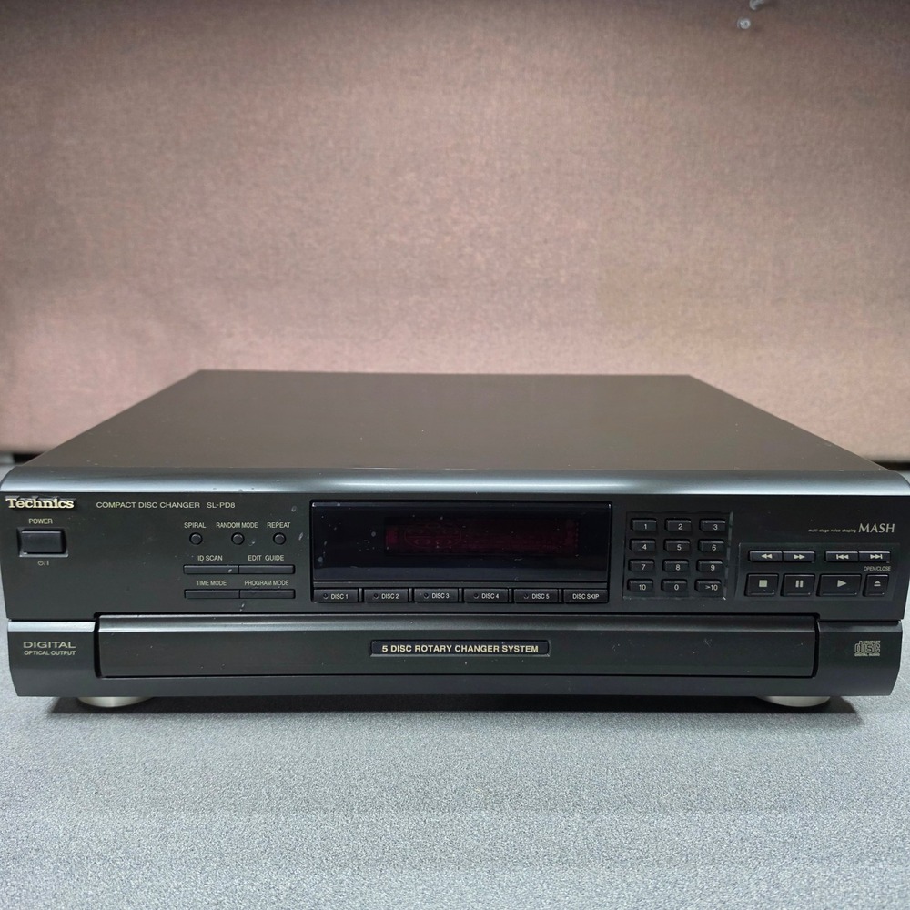 Technics SL-PD8 5-Disc CD Changer Excellent MASH Digital Optical Out WORKS